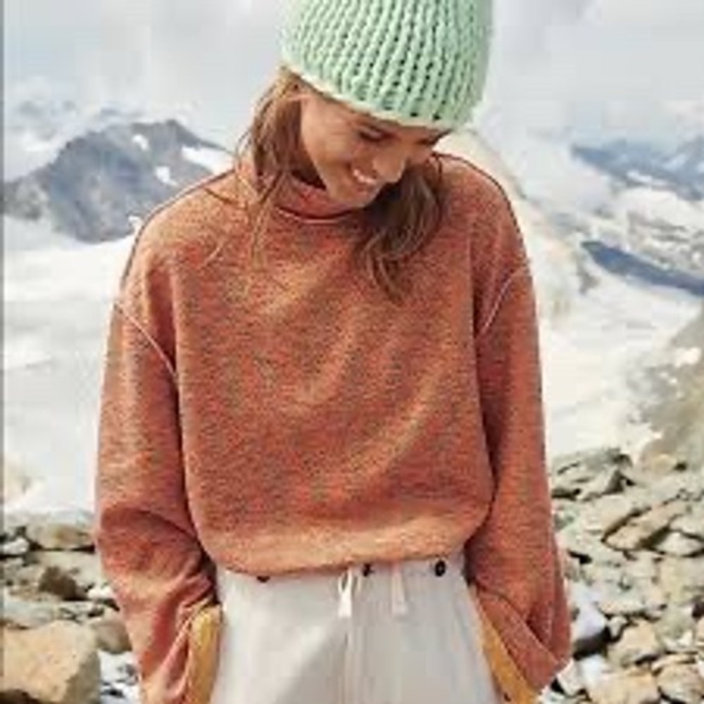 Free People We The Free Sunny Days Textured Knit Turtleneck Sweater Multicolor S